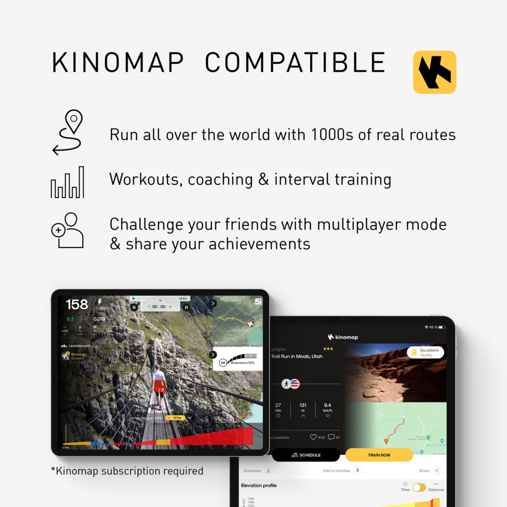 t-23 treadmill infographics - 4 kinomap compatible